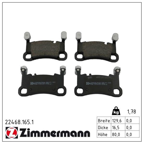 Zimmermann 224681651 Комплект гальмівних накладок, дискове гальмо