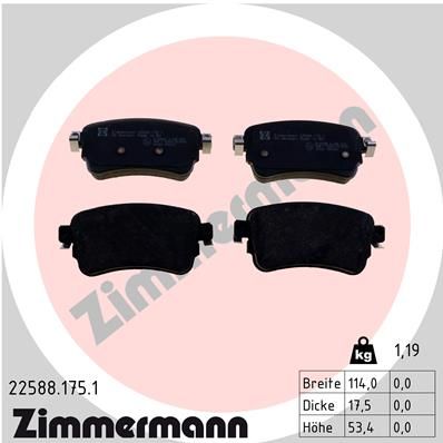 Zimmermann 225881751 Колодки гальмівні дискові, комплект