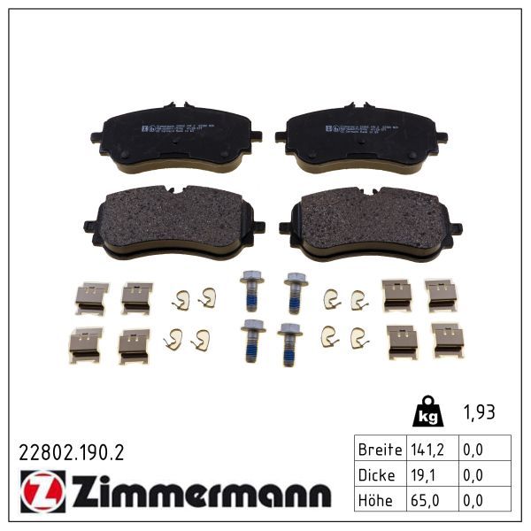 Zimmermann 228021902 Колодки гальмівні дискові, комплект