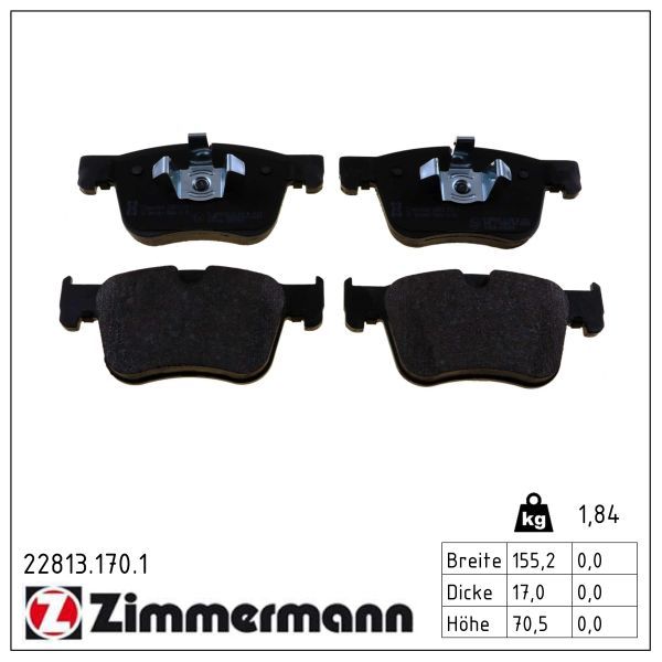Zimmermann 228131701 Колодки гальмівні дискові, комплект