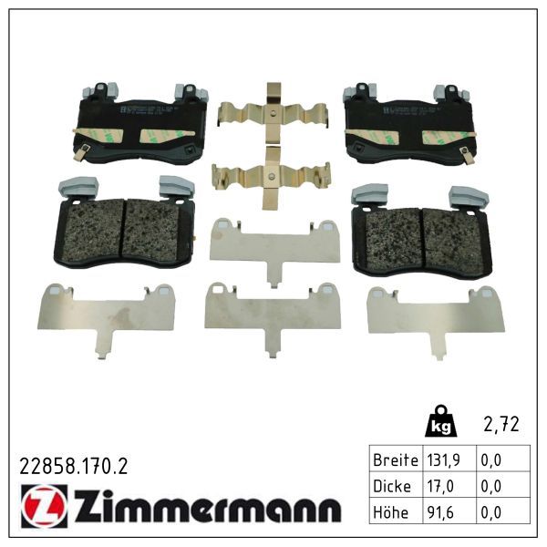 Zimmermann 228581702 Колодки гальмівні дискові, к-кт