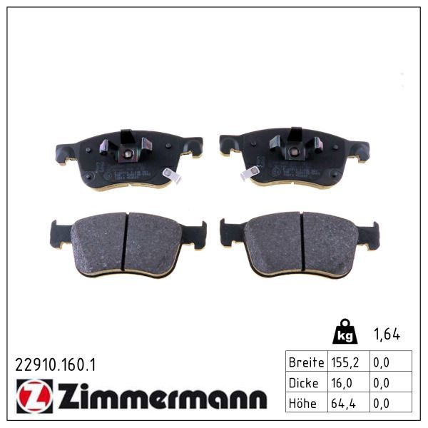 Zimmermann 229101601 Колодки гальмівні дискові комплект