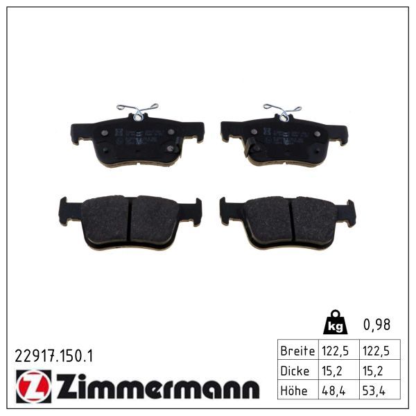 Zimmermann 229171501 Колодки гальмівні дискові, комплект