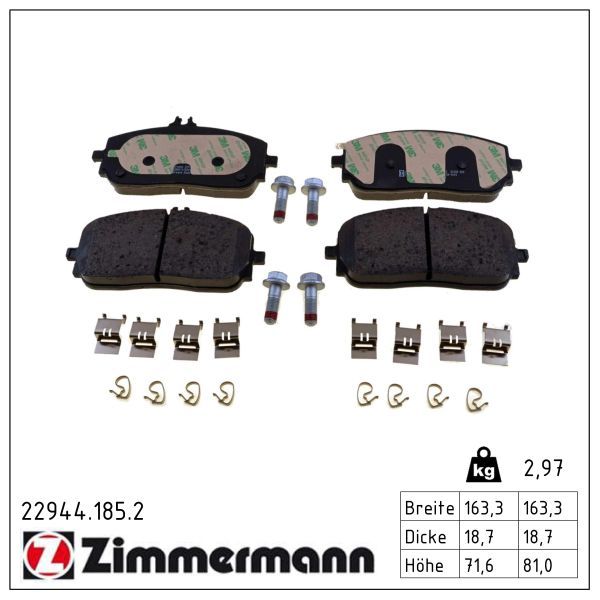 Zimmermann 229441852 Колодки гальмівні дискові комплект