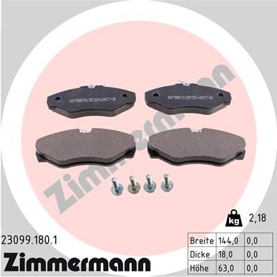 Zimmermann 230991801 Колодки гальмівні Дискові, к-кт