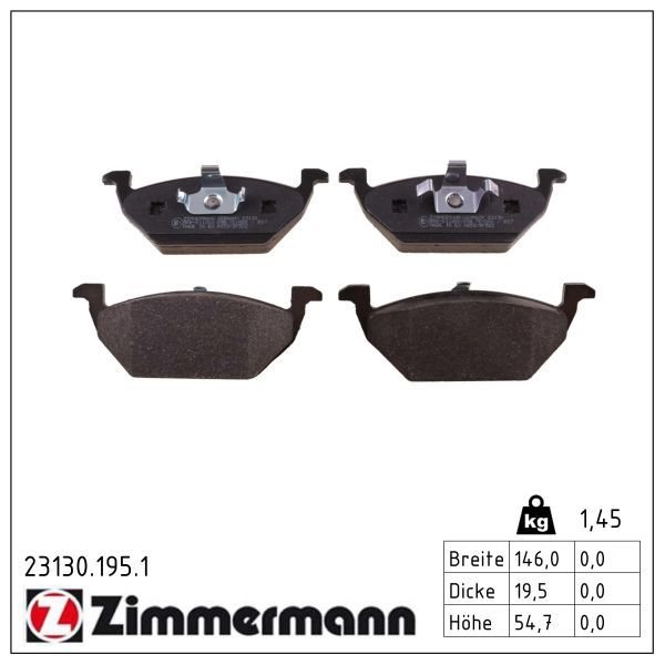Zimmermann 231301951 Колодки гальмівні Дискові, к-кт