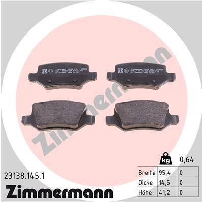 Zimmermann 231381451 Колодки гальмівні дискові, к-кт