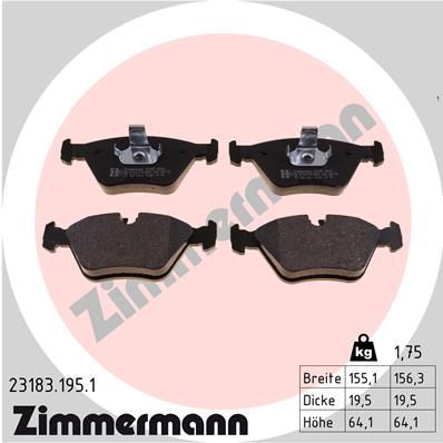Zimmermann 231831951 Колодки гальмівні дискові, комплект