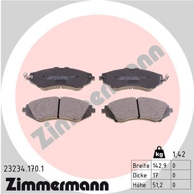 Zimmermann 232341701 Колодки гальмівні дискові передні комплект
