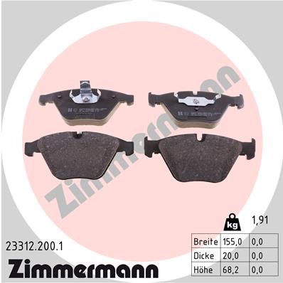 Zimmermann 233122001 Колодки гальмівні дискові передні комплект