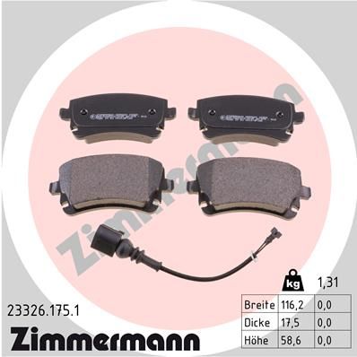 Zimmermann 233261751 Колодки гальмівні дискові, комплект