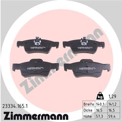Zimmermann 233341651 Колодки гальмівні дискові комплект