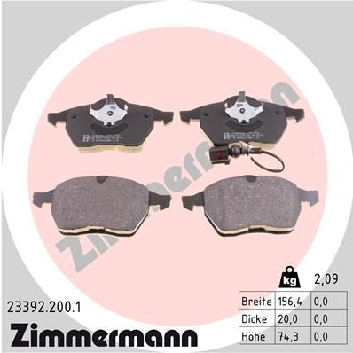 Zimmermann 233922001 Колодки гальмівні дискові, комплект