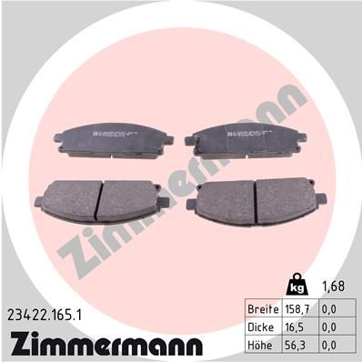 Zimmermann 234221651 Колодки гальмівні дискові, комплект
