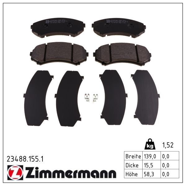 Zimmermann 234881551 Колодки гальмівні Дискові, к-кт
