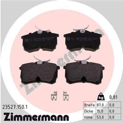 Zimmermann 235271501 Колодки гальмівні дискові, к-кт