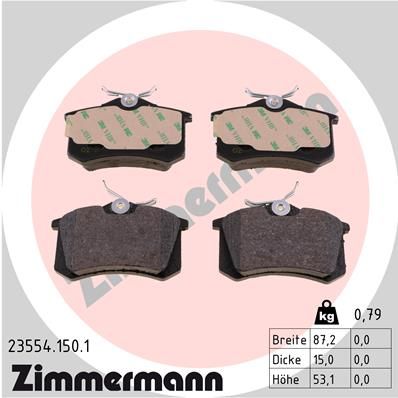 Zimmermann 235541501 Колодки гальмівні дискові задні комплект