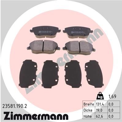 Zimmermann 235811902 Колодки гальмівні дискові комплект