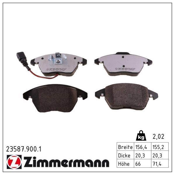 Zimmermann 235879001 колодки гальмівні дискові, к-кт