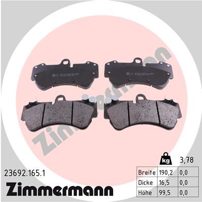 Zimmermann 236921651 Колодки гальмівні дискові, к-кт