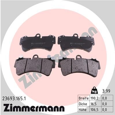 Zimmermann 236931651 Колодки гальмівні дискові комплект