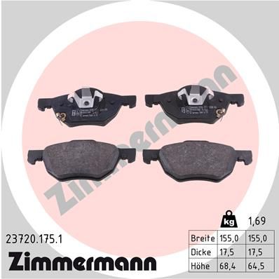 Zimmermann 237201751 Колодки гальмівні дискові, к-кт