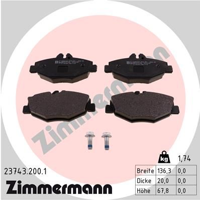Zimmermann 237432001 Колодки гальмівні дискові, к-кт