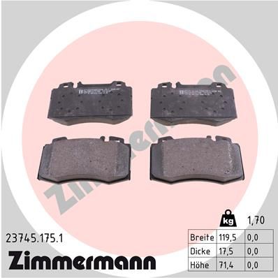 Zimmermann 237451751 Колодки гальмівні дискові, комплект