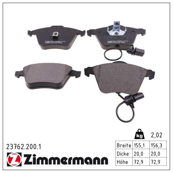 Zimmermann 237622001 Колодки гальмівні дискові, к-кт
