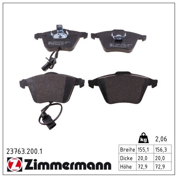 Zimmermann 237632001 Колодки гальмівні дискові, комплект