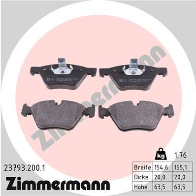 Zimmermann 237932001 Колодки гальмівні дискові, комплект