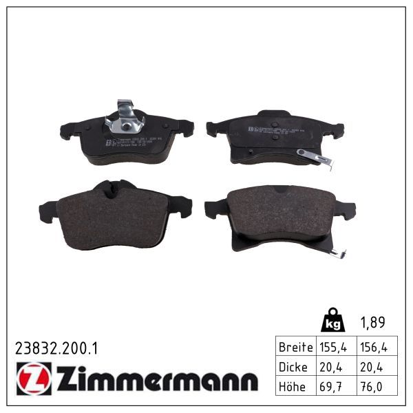 Zimmermann 238322001 Колодки гальмівні дискові комплект