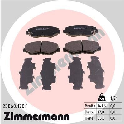 Zimmermann 238681701 Колодки гальмівні (передні) Honda CR-V II/Accord 01-08 (Sumitomo)