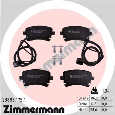 Zimmermann 238831751 Колодки гальмівні дискові комплект