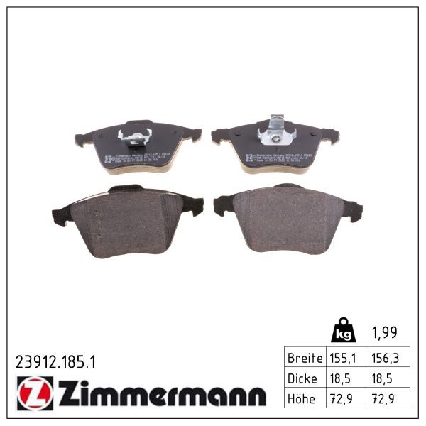 Zimmermann 239121851 колодки гальмівні дискові, к-кт