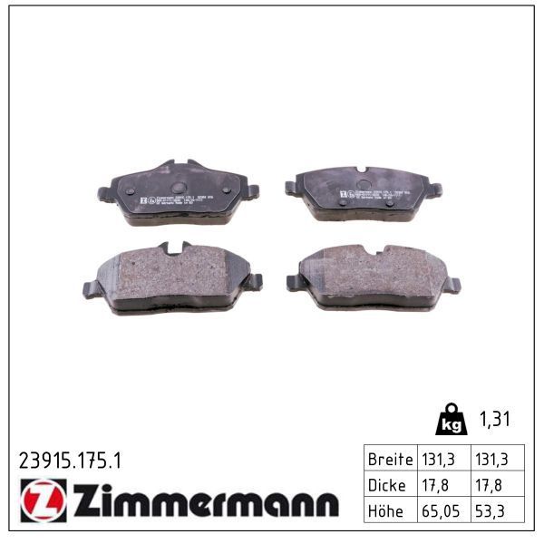 Zimmermann 239151751 Колодки гальмівні дискові комплект