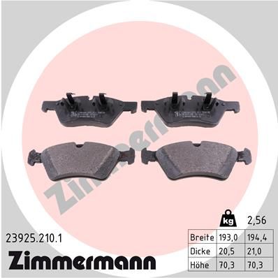 Zimmermann 239252101 Колодки гальмівні дискові, к-кт