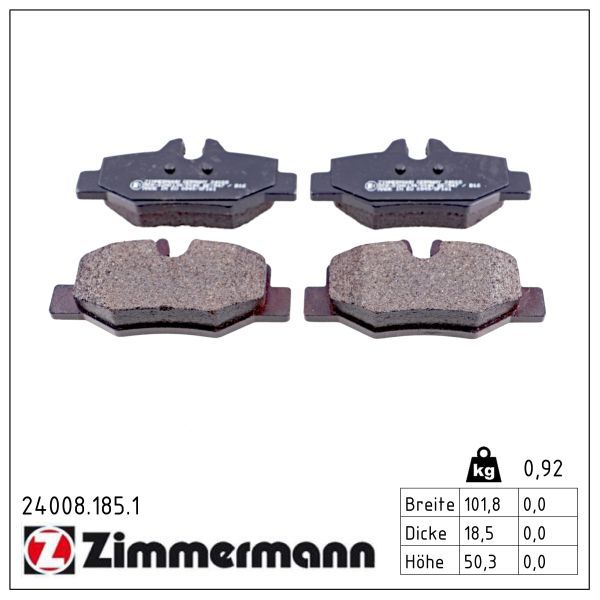 Zimmermann 240081851 Колодки гальмівні Дискові, к-кт