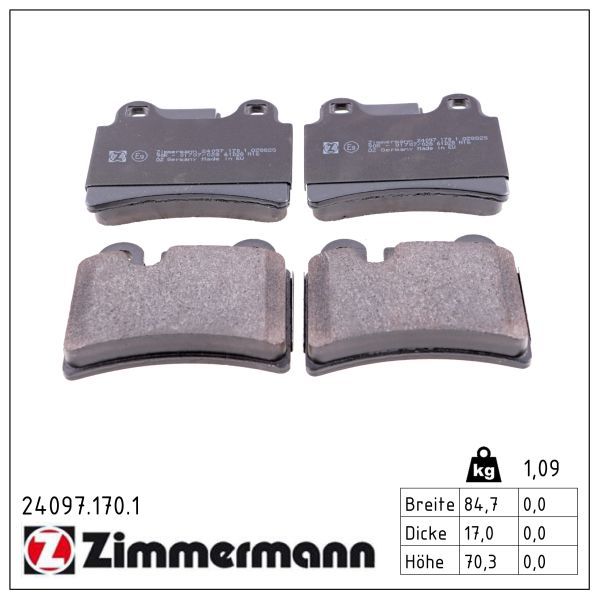 Zimmermann 240971701 Колодки гальмівні дискові, комплект
