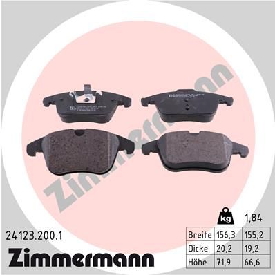 Zimmermann 241232001 Колодки гальмівні дискові комплект