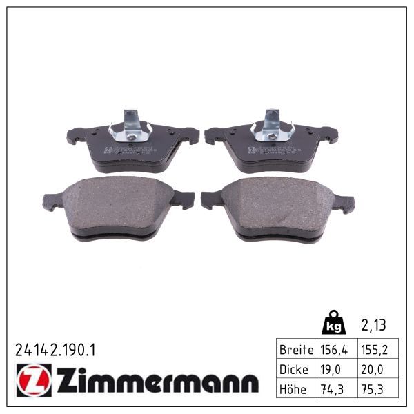Zimmermann 241421901 Колодки гальмівні дискові комплект