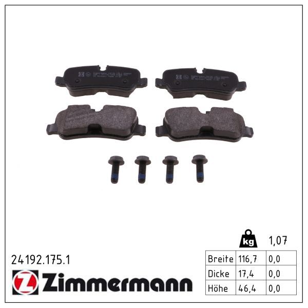 Zimmermann 241921751 Колодки гальмівні дискові, к-кт