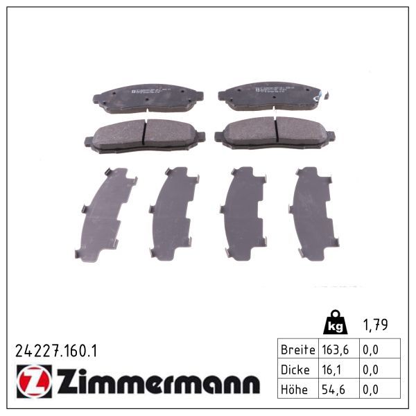 Zimmermann 242271601 Колодки гальмівні дискові комплект