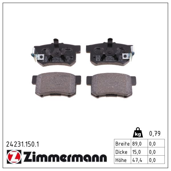 Zimmermann 242311501 Колодки гальмівні дискові, комплект