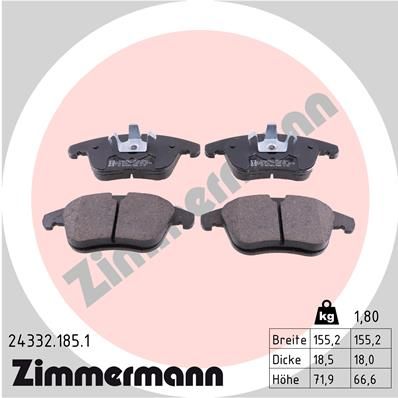Zimmermann 243321851 Колодки гальмівні дискові, к-кт