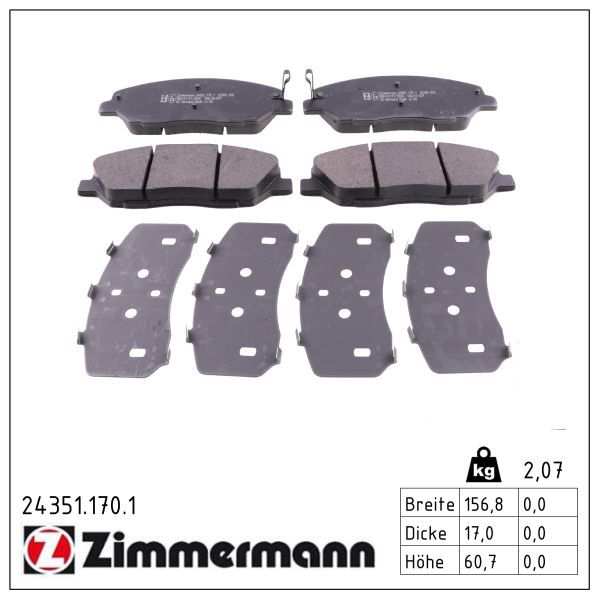Zimmermann 243511701 Колодки гальмівні дискові, комплект