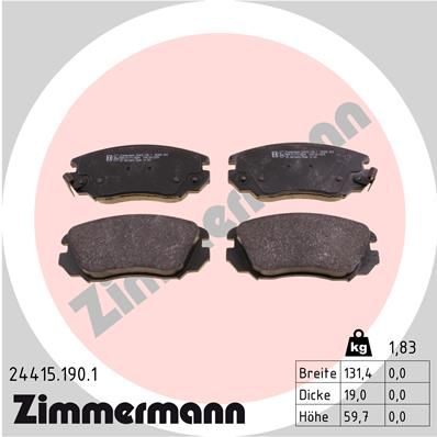 Zimmermann 244151901 Колодки гальмівні дискові комплект