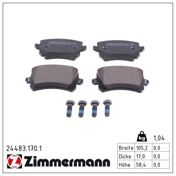 Zimmermann 244831701 Колодки гальмівні дискові, задні