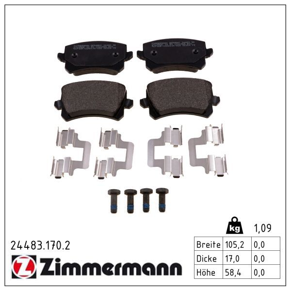 Zimmermann 244831702 Колодки гальмівні дискові, к-кт
