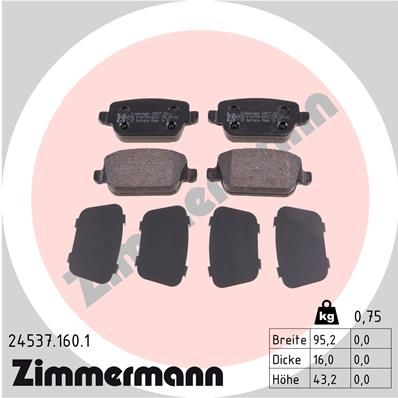 Zimmermann 245371601 Колодки гальмівні дискові, комплект